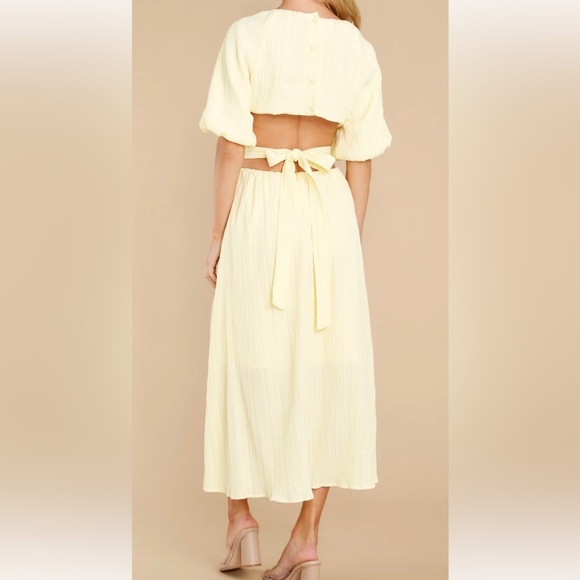 Red Dress, Yellow Midi Size L Dress - Picture 5 of 5